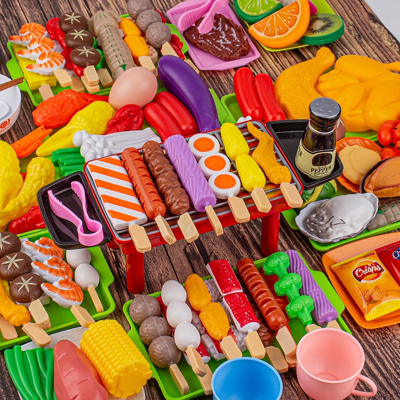 109pcs-ของเล่นบาร์บีคิว-ของเล่นในครัว-ของเล่นทำอาหาร-ของเล่นอาหารจำลอง-ฝึกทักษะการลงมือของเด็กๆ
