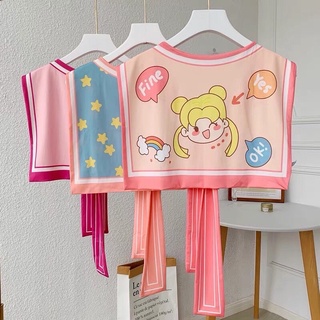 พร้อมส่ง ผ้าคลุมไหล่เกาหลี คอปกแต่ง คอปกกะลาสี