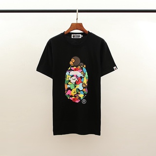 ทางเลือกที่ดีที่สุดของคุณ▣❄✙BAPE Ape monkey Camo Printing Cotton 2020 Summer Hip Hop tshirt Men Women White Black O-Neck