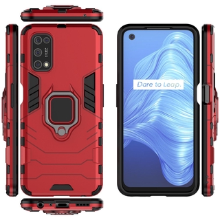 Realme Q2 Shockproof Cover RealmeQ2 Finger Ring Holder Hard PC Phone Case Armor Casing