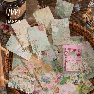 Jianwu แผ่นกระดาษโน๊ต สไตล์วินเทจ สําหรับตกแต่งสมุดภาพ 50 แผ่น