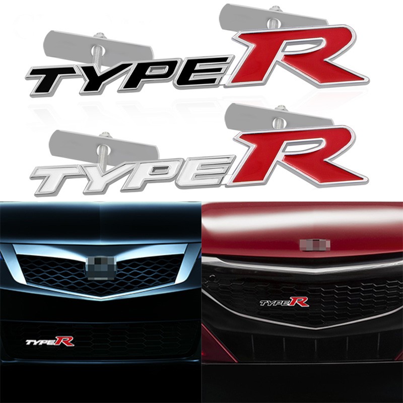 type-r-โลโก้โลหะรถยนต์ด้านหน้าสติ๊กเกอร์-grille-สัญลักษณ์ตราสำหรับฮอนด้าแอคคอร์ดซีวิค