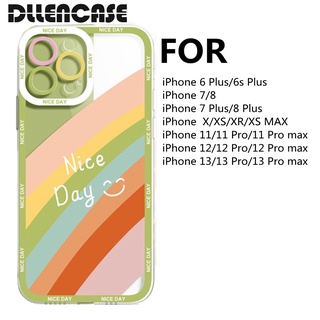 Dllencase เคสโทรศัพท์มือถือ TPU ใส กันกระแทก สีรุ้ง สําหรับ Compatible For iPhone 14 13 Pro Max 6 Plus 6s Plus 7 7 Plus 8 8 Plus X XS XR XS Max 11 12 13 Pro Pro Max A249