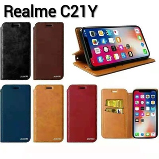 Realme C21Y(พร้อมส่งในไทย)เคสฝาพับแบบแม่เหล็กเปิดปิด เก็บนามบัตรได้Realme C21Y