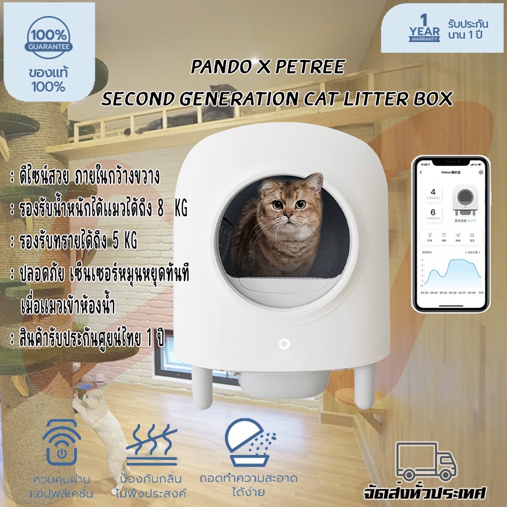 PANDO X Petree Second Generation Cat Litter Box ห้องน้ำแมวอัตโนมัติ ...