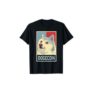 เสื้อยืดผ้าฝ้ายเสื้อยืดลําลอง ผ้าฝ้าย พิมพ์ลาย Dogecoin Coin Doge สีดํา แฟชั่นสําหรับผู้ชาย 2022L XL  XXL 3XL