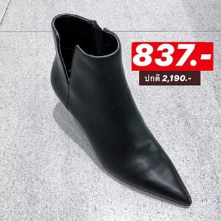 CHARLES &amp; KEITH รองเท้าบูทส้นสูงสีดำ ของแท้จาก Shop ของใหม่
