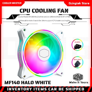 Cooler Master MasterFan MF140 HALO white version 140mm ARGB 5V 3Pin PWM addressable mute chassis fan 14cm support CPU water cooling fan
