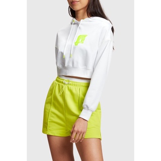 ESPRIT Womens Cropped Neon Logo Hoodie