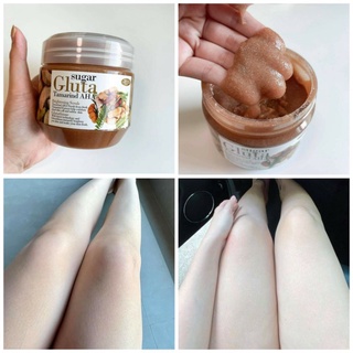 สครับขัดผิวขาว Sugar Gluta Tamarind AHA Brightening Scrub 700g. ขัดได้ทั้งตัว ผิวใส เนียนนุ่ม เนื้อสครับละเอียดไม่บาดผิว