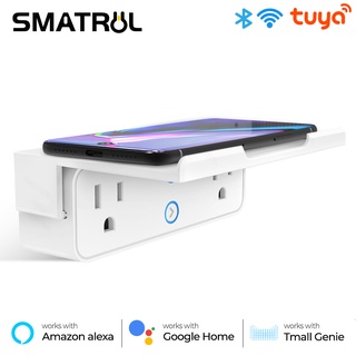 สินค้า Smatrul Tuya เต้าเสียบอัจฉริยะ Us พร้อมอะแดปเตอร์ติดผนัง รีโมตควบคุมด้วยเสียง สําหรับ Google Home Alexa