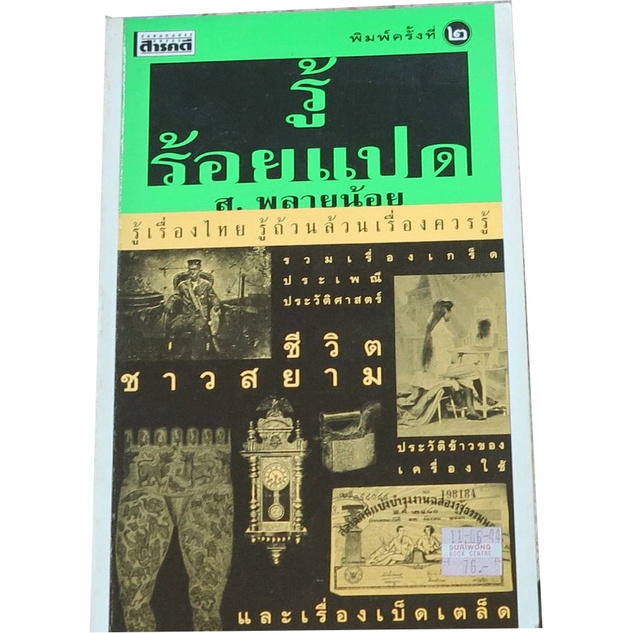 รู้ร้อยแปด-ผู้แต่ง-ส-พลายน้อย-รู้เรื่องไทย-รู้ถ้วนเรื่องควรรู้