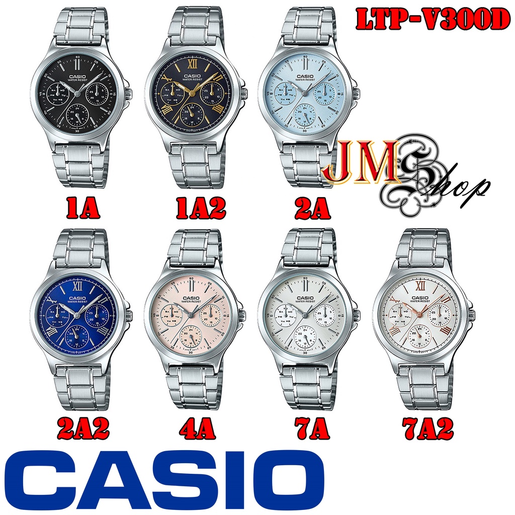 casio-แท้-100-นาฬิกาข้อมือผู้หญิง-รุ่น-ltp-v300d-รับประกัน-1-ปี