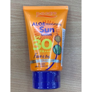 P.o Care aloe moisturizing sun lotion spf 30 PA+++ 120ml พีโอ แคร์ อโล มอยส์เจอร์ไรซิ่ง ซัน โลชั่น เอสพีเอฟ 30 พีเอ+++ e