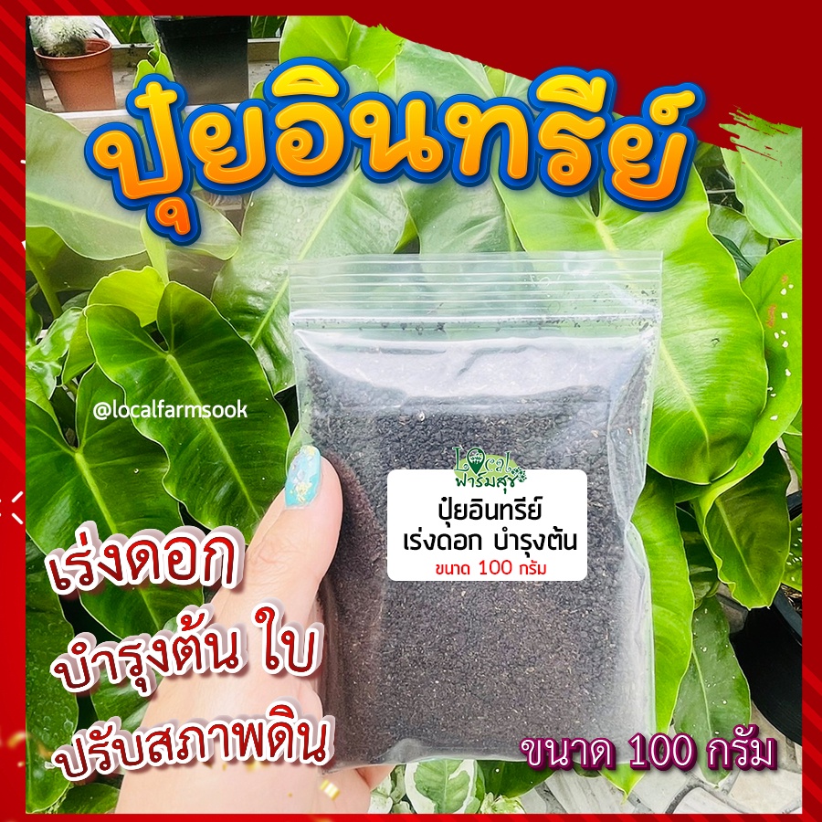 ปุ๋ยอินทรีย์-100-กรัม-ปุ๋ยเร่งดอก-เร่งการเติบโต-ปุ๋ยอินทรีย์คุณภาพสูง-มีธาตุอาหารครบ-ได้ผลผลิตดี