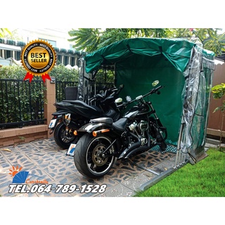 เต็นท์จอดรถมอเตอร์ไซค์สำเร็จรูป CARSBRELLA รุ่น TWIN SCOOT  ‎Aluminium Frame ผ้า ,UV หนา 0.5 mm ปกป้องฝุ่นและสิ่งสกปรก