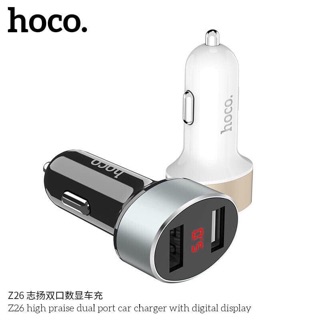 ภาพขนาดย่อของภาพหน้าปกสินค้าที่ชาร์จไฟมือถือ ในรถ HOCO Z262ช่องชาร์จ มีจอLED จากร้าน zhenwenzhen บน Shopee