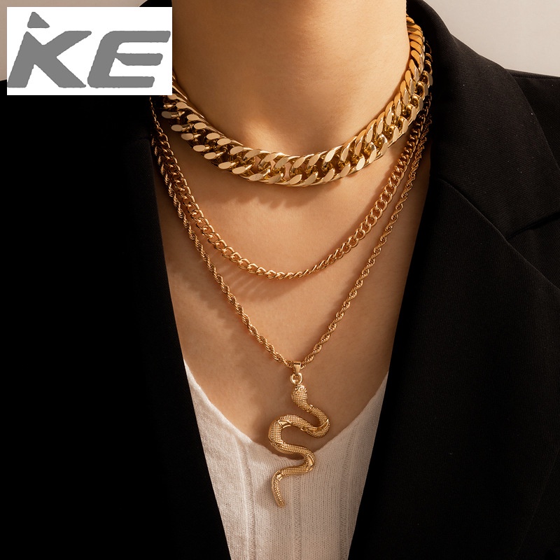 exaggerated-necklace-punk-hip-hop-thick-chain-snake-pendant-multigold-necklace-for-girls-for-w