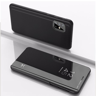 เคสมือถือ แบบฝาพับ ป้องกันรอย สำหรับ Samsung Galaxy A51 A71 Case Cover Samsung A51 A71 Stand Mirror Hard Flip Leather Case