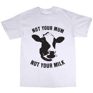 ส่งฟรี เสื้อยืด ลาย Vegan Not Your Milk สีเทา สําหรับผู้ชาย