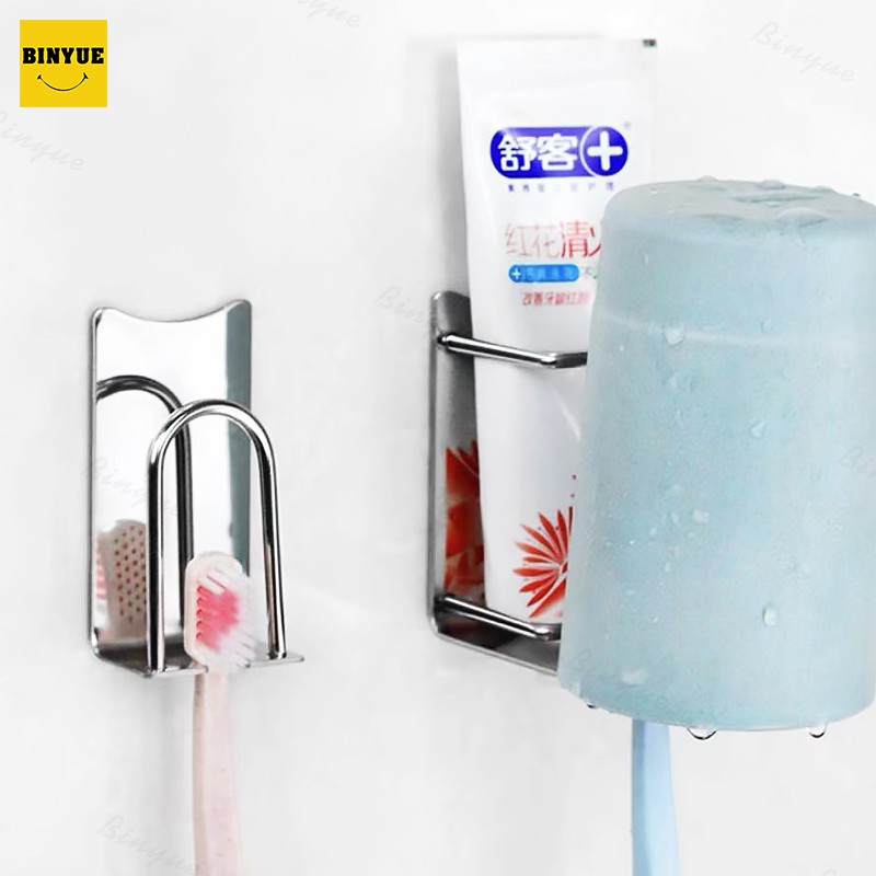 binyue-h640-ที่วางแปรงสีฟัน-ที่วางแก้ว-ที่วางยาสีฟัน-สแตนเลส-สำหรับติดผนัง-แบบแขวน