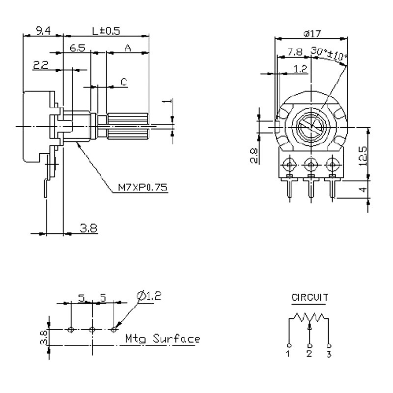 ภาพหน้าปกสินค้าVR Linear Pot Adjustable Rotary Potentiometer Variable Resistor ตัวต้านทานปรับค่าได้ โวลุ่ม 3 ขา จากร้าน electronics_shopp บน Shopee