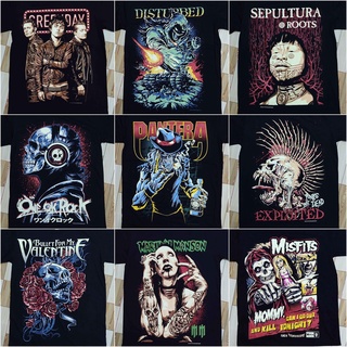 เสื้อยืดลําลอง ผ้าฝ้าย 100% แขนสั้น พิมพ์ลาย Sepultura Pantera Exploited Bullet FMV Disturbed Misfits Green Day Marilyn