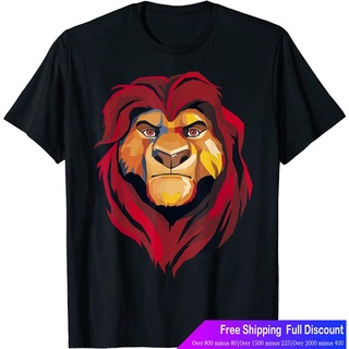 เสื้อยืดผ้าฝ้ายพิมพ์ลายดิสนีย์เสือยืดผู้ชาย เสื้อบอดี้โ Disney Lion King Mufasa Geometrics Graphic T-Shirt T-Shirt Disne