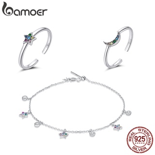 BAMOER 925 sterling silver Shining star & moon series fashion accessories suitable SCB227