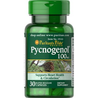 EXP 06/2026 Puritan Pycnogenol 100 mg 30 แคปซูล สารสกัดจากเปลือกสนฝรั่งเศส ลดฝ้า กระ จุดด่างดำ บำรุงผิวกระจ่างใส