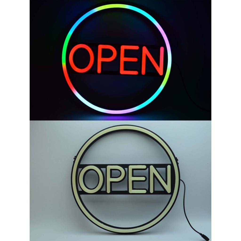 ป้ายไฟopen-ป้ายไฟled-open-แสงไฟrgb-รุ่นopenสลับสีกลม