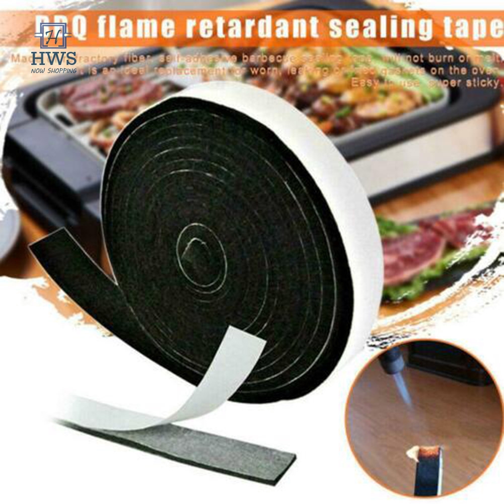 ราคาและรีวิวHigh Heat Barbecue Smoker Gasket BBQ Door Lid Seal Adhesive Sealing Tape for Grill