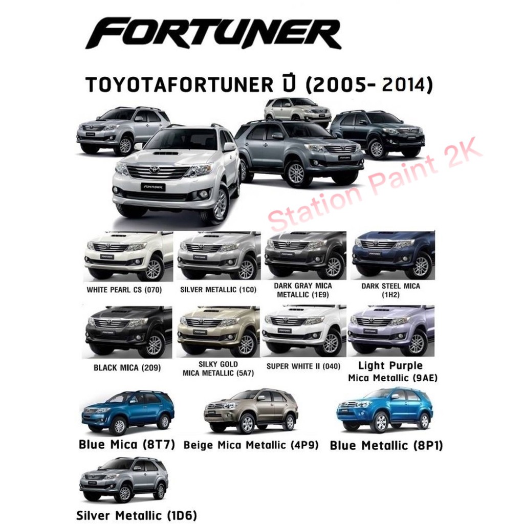 สีตรงเบอร์-toyota-forturner-สีสเปรย์-station-paint-2k-สีตรงรุ่น-ปี-2005-2014