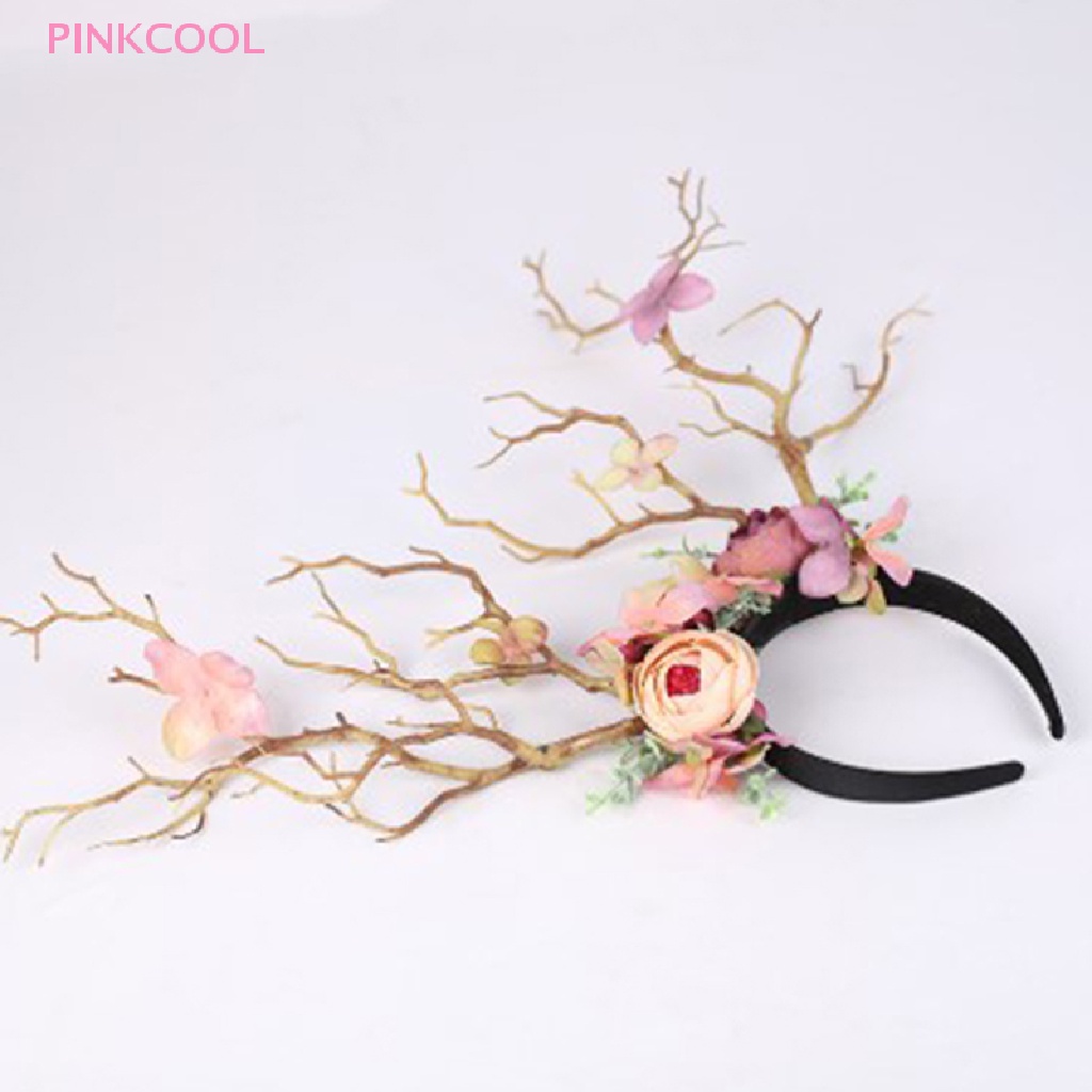 pinkcool-ที่คาดผม-รูปกิ่งไม้-ดอกไม้-เขากวาง-คริสต์มาส-ฮาโลวีน-ขายดี