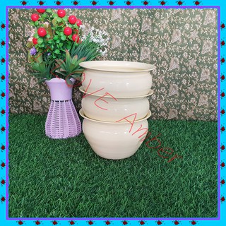 Coated galvanized potty 16 cm.Set 3 pcs.กระโถนเคลือบ 16 cm.เคลือบเหลือง กาละมัง ถาดนึ่ง ถ้วยตวง อ่างอาหาร กระโถน, ตราเพน