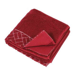 ผ้าเช็ดผม ผ้าขนหนู HOME LIVING STYLE MOSAIC 16X32 นิ้ว สีแดง ผ้าเช็ดตัว ชุดคลุม ห้องน้ำ TOWEL HOME LIVING STYLE MOSAIC 1
