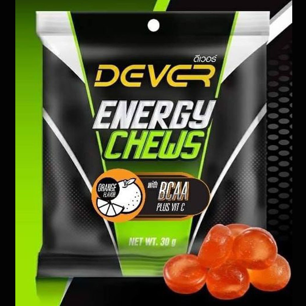 รูปภาพสินค้าแรกของDEVER energy chews vital amino acid เยลลี่ให้พลังงาน ป้องกันตะคริว เกลือแร่ กรดอะมิโน BCAA เยลลี่เคี้ยวสำหรับนักกีฬา 30G