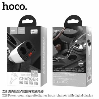 Hoco Z28 ที่ชาร์จในรถ 3.1A ที่ชาร์จเสียบที่จุดบุหรี่ Power Ocean In-Car Charger With Digital Display Dual USB