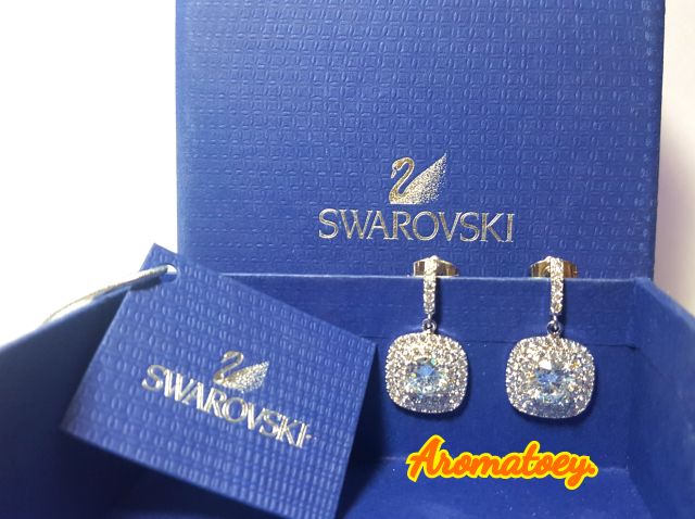 พร้อมกล่อง-ต่างหูเพชรรัสเซียสี่เหลี่ยม-2-ชั้นเกรดจิวเวลรี่-jewelry-cz-cubic-zirconia-ไม่ลอกไม่ดำแพ้ง่ายใส่ได้ของขวัญ