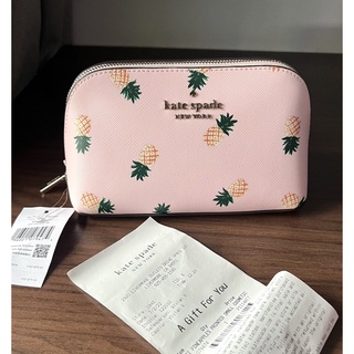 (พร้อมส่ง) Kate Spade Staci Small Pineapple Cosmetic Make Up Bag Case K7220 Pink Multi