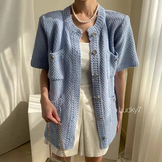 Short sleeves knit cardigan