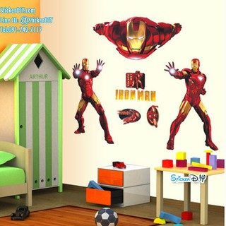 Transparent Wall sticker สติ๊กเกอร์ติดผนัง Iron Man (กว้าง100cm.xสูง76cm.)