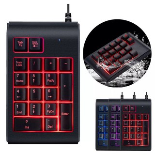 สามสีRGB Backlit USBคีย์บอร์ดกันน้ำPadมินิNumpad Multi-Functionalปุ่มดิจิตอลT3LB