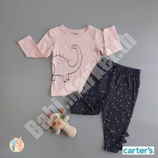 เซตเด็กหญิงเสื้อยืดลายไดโนเสาร์ กางเกงเข้าชุด แบรนด์คาร์เตอร์ (Carters) ของใหม่