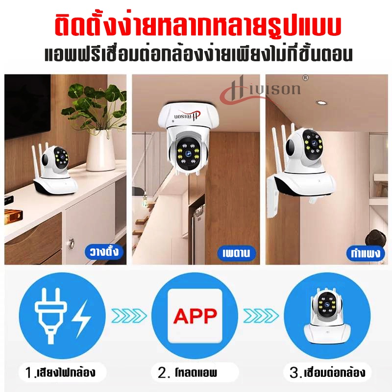 ภาพสินค้าHIVISON กล้องวงจรปิดไร้สาย ip camera HD4MP wifi camera Smart tracking มีภาษาไทย alarm อินฟราเรด IR cut Wireless YOOSEE จากร้าน smartcameraip บน Shopee ภาพที่ 4