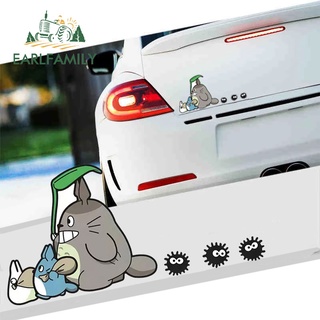 Earlfamily สติกเกอร์ไวนิล ลายการ์ตูน Totoro กันน้ํา กันแดด 13 ซม. สําหรับติดตกแต่งรถยนต์