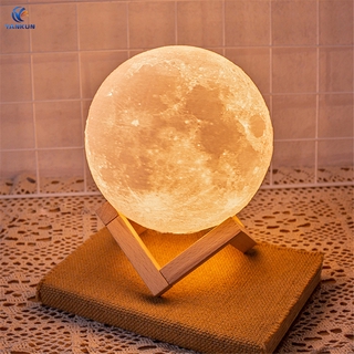 ราคาโคมไฟกลางคืน รูปดวงจันทร์ 3D ขนาดใหญ่ แสงวอร์มไวท์ ของขวัญสำหรับวันเกิด