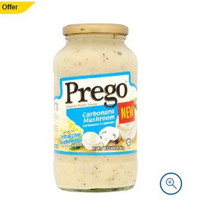 สินค้า Prego พาสต้าซอสครีมคาโบนาร่าเห็ด 665 กรัม