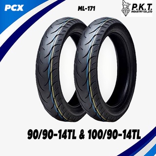 ยางมอเตอร์ไซค์ขอบ14 ขนาด90/90-14TL &amp; 100/90-14TL(ลาย pilot street) P.K.T ยางตราม้าเพชร ML171