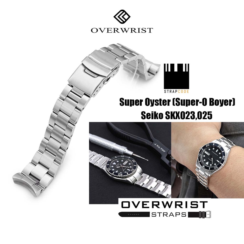 สายนาฬิกา strapcode super oyster (supero boyer) for seiko skx023,025